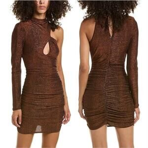 NWT Nicholas Umber Mockneck Cut Out Jersey Olympia Mini Dress
